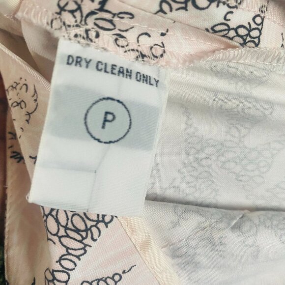 Folio Saks Fifth Avenue Floral Print Ruffle Hem Skirt Pale Pink & Black Size 10 - Picture 6 of 8